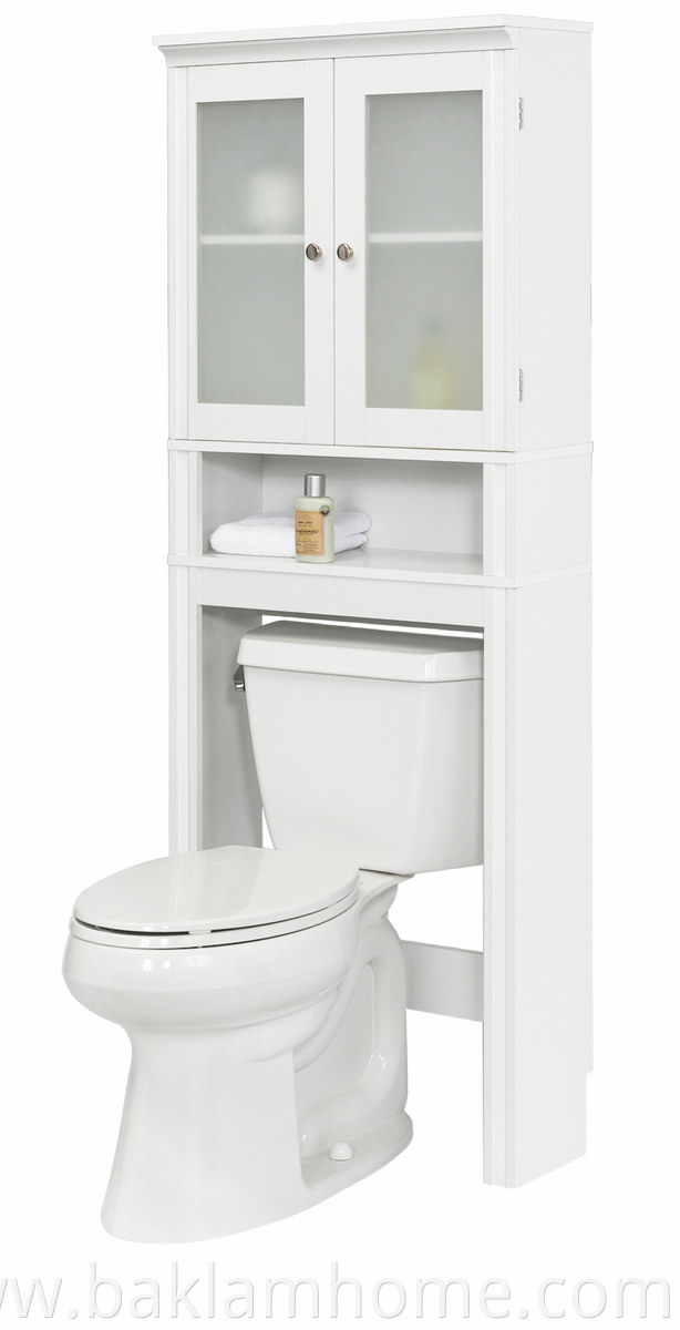 White Slim Bathroom Storage Cabinet